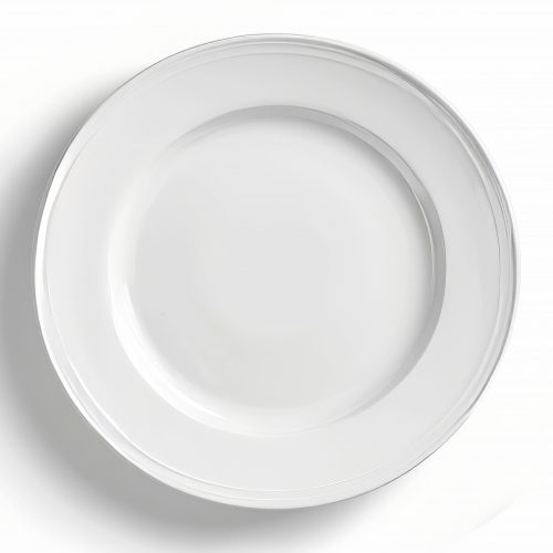 white dinner plate isolated on a white background